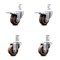 Service Caster 3 Inch High Temp Glass Filled Nylon 3/4 Inch Stem Caster Total Lock Brakes, 2PK SCC-SQTTL20S314-GFNSHT-34-2-S-2 - alternate 2
